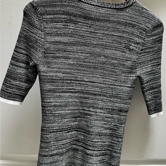 ALC Short Sleeve Cashmere Wool blend sweater size m white trim on sleeve snaps - Picture 3 of 6